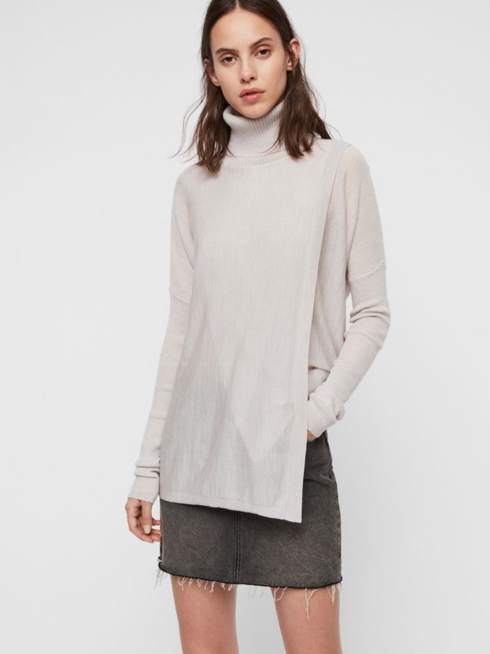 All Saints Koko Wrap Jumper Turtleneck Sweater